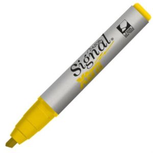 marcador permanente signal xtra 40005 punta cincel color amarillo c/12 pzas