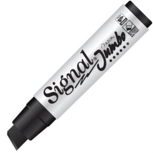 marcador permanente signal jumbo punta cincel color negro c/4 pzas