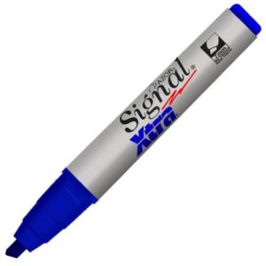 marcador permanente signal xtra 40003 punta cincel color azul c/12 pzas