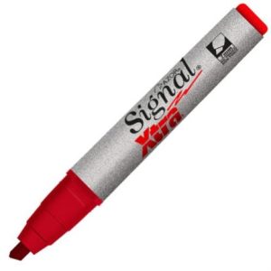 marcador permanente signal xtra 40002 punta cincel color rojo c/12 pzas