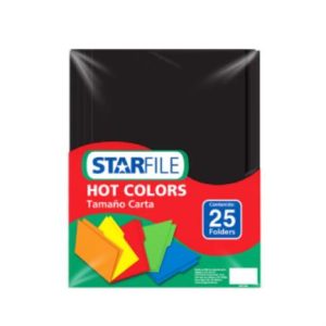 folder starfile hot colors carta color negro c/25 pzas