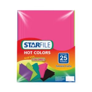 folder starfile hot colors carta color arcoiris cromático c/25 pzas