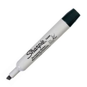 marcador permanente sharpie tank negro barril plastico c/12