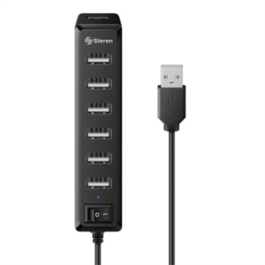 hub steren usb 7 puertos con eliminador de 2a color negro