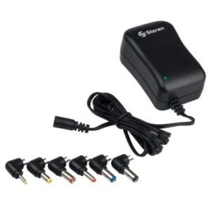 eliminador regulado steren 3 a 12vcc 1.2a con puntas intercambiables color negro