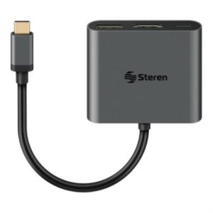 adaptador steren usb c a hdmi/usb 3.0/usb c color negro