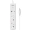 barra steren multicontacto wi fi de 4 salidas horizontales y triple cargador usb color blanco