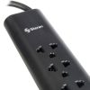 barra multicontactos steren 1.7m 15a 6 contactos americanas/europeas 70j color negro