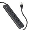 barra multicontactos steren 1.7m 15a 6 contactos americanas/europeas 70j color negro