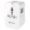 adaptador steren universal de contactos para viaje con cargador usb doble
