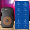 bafle steren semi profesional 15" bluetooth/mp3/aux/micrófono 3000 w pmpo color negro