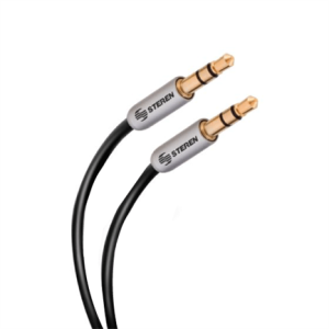 cable auxiliar steren plug a plug 3.5mm ultradelgado conectores reforzados 90cm