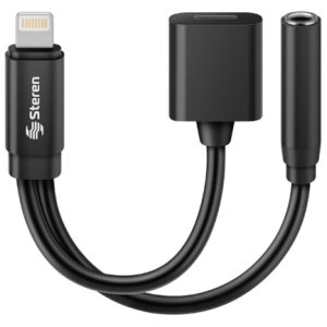 cable adaptador steren lightning a 35mm y carg