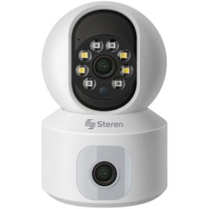 cámara de seguridad steren doble lente 2mp/vga 92° wifi con detección de movimiento