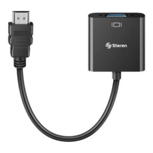 convertidor steren hdmi a vga audio video color negro