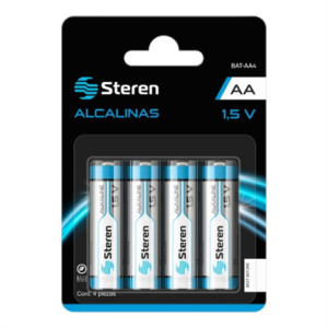 pilas steren alcalinas tipo aa 1.5v c/4 pzas