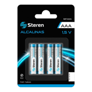 pilas steren alcalinas tipo aaa 1.5v c/4 pzas