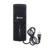 regulador steren voltaje 1000w 8 contactos color negro