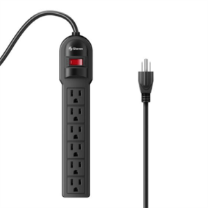 barra pdu steren multicontacto 6 salidas verticales reset iluminado color negro