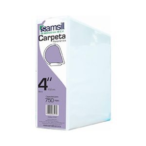 carpeta vinil samsill "d" blanca 4" p/750 hjs c/10