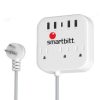 supresor de picos smartbitt sbss b3 5u 3 contactos y 5 puertos usb