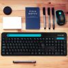 kit teclado y mouse techzone inalámbrico 105 teclas+espacio tablet/smartphone 1600dpi 3 botones win/mac color negro azul