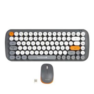 kit teclado y mouse techzone inalámbrico ergonómico retro plug play 85 teclas win/mac mouse Óptico usb 3 botones 1200dpi