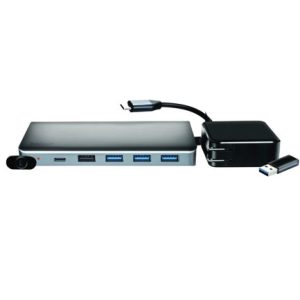 hub techzone silvery 1a docking station bulk 13en1 con alta velocidad miltipuerto hdmi 4k incluye adaptador de ca/cc