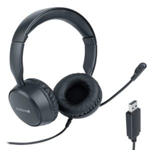 diadema techzone estereo alambrica color negro cable usb viene con microfono integrado
