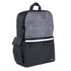 mochila techzone para laptop 15.6" múltiples compartimientos color negro con gris