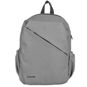 mochila techzone style grey para laptops de 16 múltiples compartimientos diseño ideal para uso diario