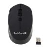 mouse inalambrico techzone optico 800 a 1600dpi ajustable 3 botones ambidiestro win/mac color negro