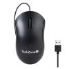 mouse alámbrico techzone 1000 dpi 3 botones 1.35m conexion usb color negro