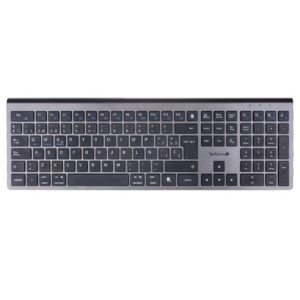 teclado techzone hefestos recargable multipunto bluetooth 10m de alcance color plata