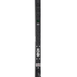 barra pdu tripp lite monofásico 2kw con medidor digital local 6 tomacorrientes adaptador l5 20p/5 20p vertical 61cm