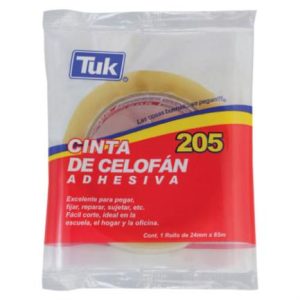cinta adhesiva tuk 205 transparente 24mmx65m c/6