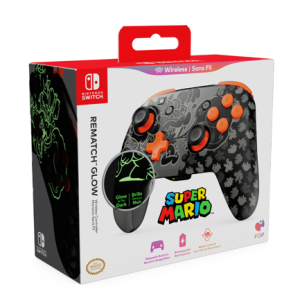 control de juego inalámbrico turtle beach rematch blackout bowser para nintendo switch
