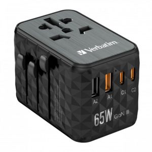 adaptador verbatim universal de viaje uta 05 gan iii 65 w