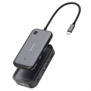 adaptador verbatim inalámbrico usb c con lector de tarjetas qcast mirror wda 01