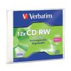 disco verbatim cd rw 4x 12x 80min 700mb slim case