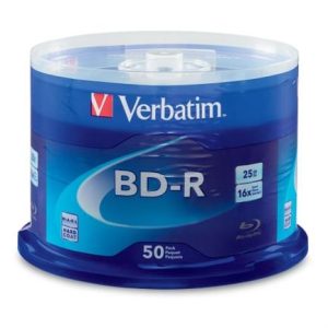 disco compacto verbatim blu ray bd r 25gb 16x torre c/50