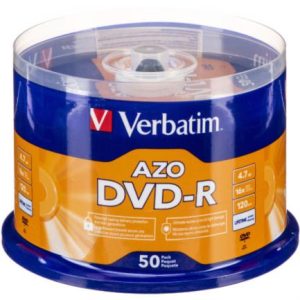 dvd r verbatim azo 4.7gb/120min 16x tray vl spindle c/50