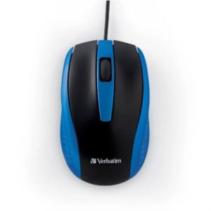 mouse Óptico verbatim con cable color azul