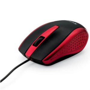 mouse Óptico verbatim con cable color negro rojo