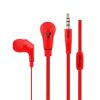 audífonos alámbricos vorago ep 103 manos libres 3.5mm color rojo