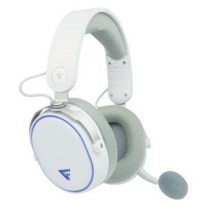diadema game factor hsb600 gaming inalámbrica rgb triple conectividad micrófono removible surround 7.1 color blanco