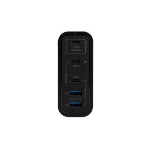 cargador de pared vorago au 600 tipo c 100w pd 5 puertos quick charge 3.0 negro