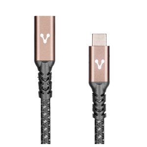 cable extension vorago cab 127 tipo c hembra tipo c macho 1 metro 100w negro