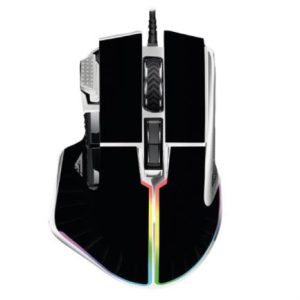 mouse game factor mog602 click láser pixart 3370 19000 dpi 8 botones iluminación rgb color negro