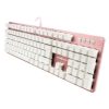 teclado mecánico game factor kbg400 retroiluminado switch azul usb rosa